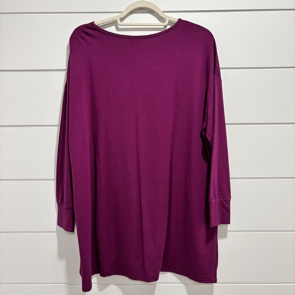 Orange Almost Naked bamboo blend fuchsia oversize tunic length top sz S/M - Picture 2 of 15